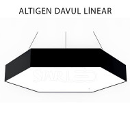 Çap 90 Cm Davul Altıgen Linear Aydınlatma