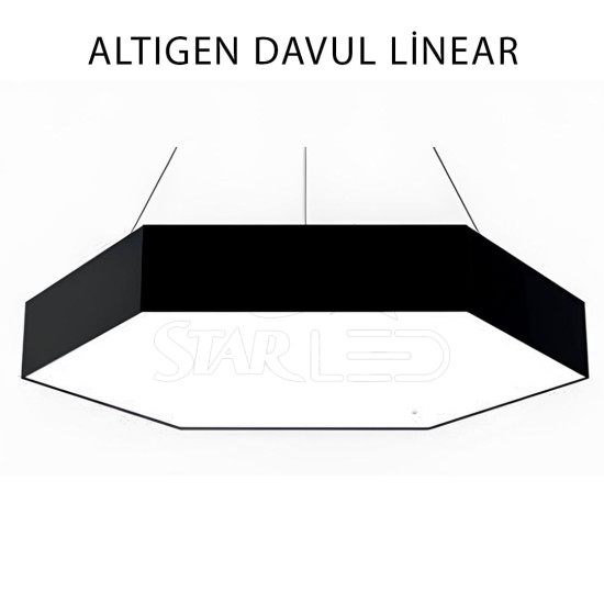 Çap 60 Cm Davul Altıgen Linear Aydınlatma