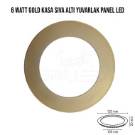 Gold Kasa 6 Watt Sıva Altı Yuvarlak Panel LED